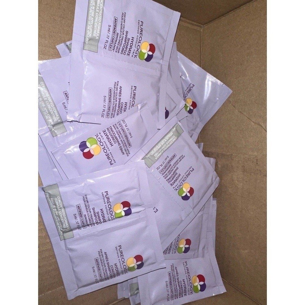 Pureology HYDRATE Shampoo and Conditioner‎ packs travel sample